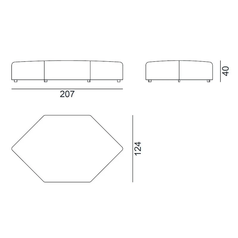 Gervasoni FLAIR 6-Eck Hockerelement