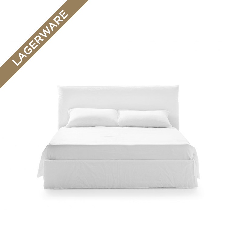 GHOST 80G Bett 180 cm mit hohem Kopfteil, Lino Bianco