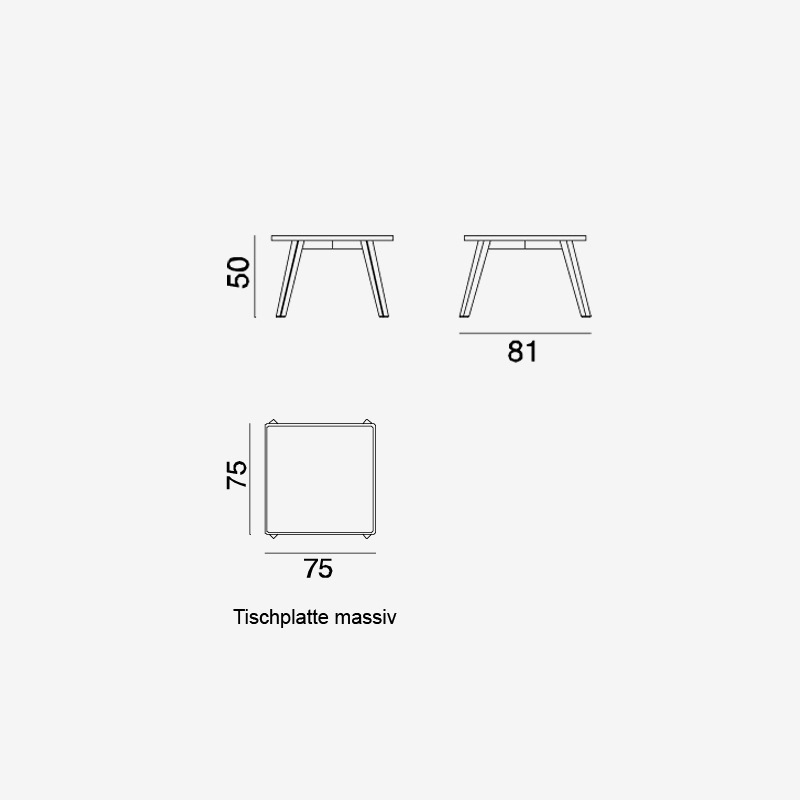 Gervasoni GRAY 54 Beistelltisch 75x75 cm, Eiche weiß