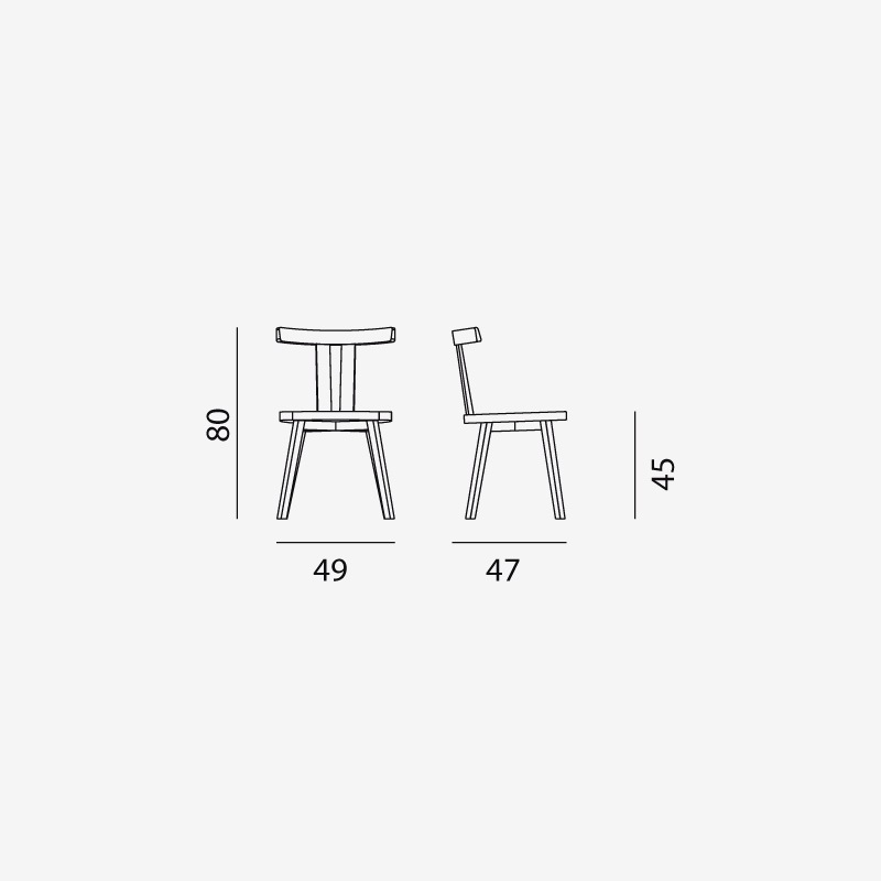 Gervasoni GRAY 23 Stuhl, Eiche grau